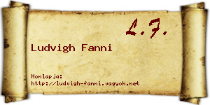Ludvigh Fanni névjegykártya